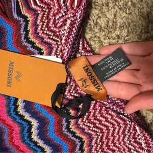 Missoni Vibrant Zigzag Wool Knit Scarf NWT